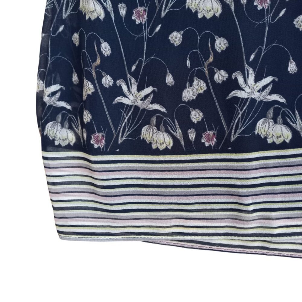 Max Studio Navy Blue Floral Sleeveless Dress - A-Line Mini Dress, Size S - Picture 5 of 8